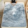 1PC Custom Name Wolf Pair Forest Patterned Flannel Blanket Suitable For All Seasons for Home Decor Warmth and Comfort Gifts Holiday Present_lx