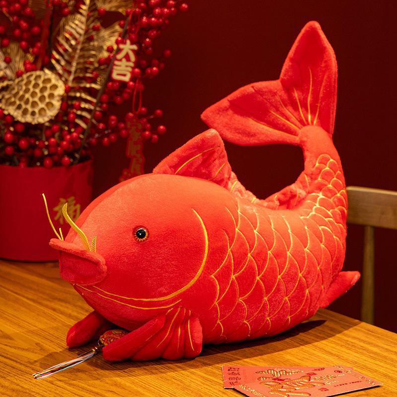 Koi Fish Plush Cushion - Cute Koi-Shaped Toy, Figure, Gift, or Decor