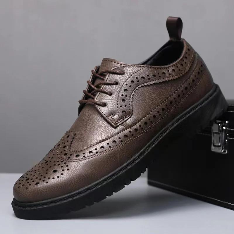 British Style Men Casual Shoes Quality Comfortable Men Leather Shoes Soft Wear-resistant Male Social Dress Shoe Chaussure Hommes