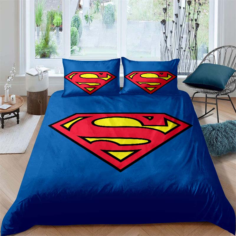 Customizable Superman Childhood Bedding Sets, Including One Duvet Cover and Two Pillowcases, Perfect for Home Decor and a Wonder