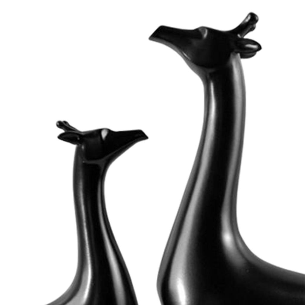 2Pcs Statue Craft Feng Shui Crafts Lucky Animal Figurines Sculpture for Mantel Home Tabletop Living