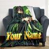 1pc Code Geass Blanket with Custom Name, Gift, for Men and Women, Soft Blanket, Good for Sofa Bed Couch Travel, Lightweight Flannel Blanket