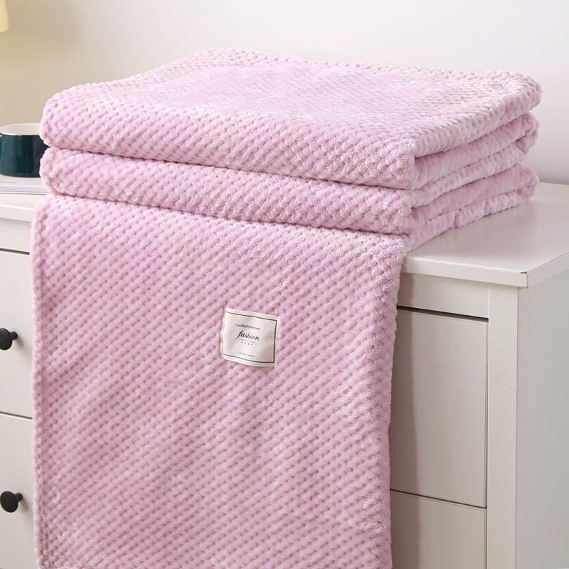 Solid Color Thickened Plush Blanket for Beds Household Coral Fleece Air Conditioning Sofa Cover Bedspread Sofa Throw Blanke