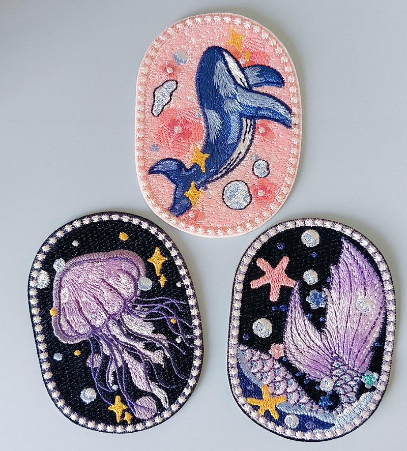 Cartoon Marine Animal Embroidered Iron-on Patch for Jeans, Bags & DIY Repair