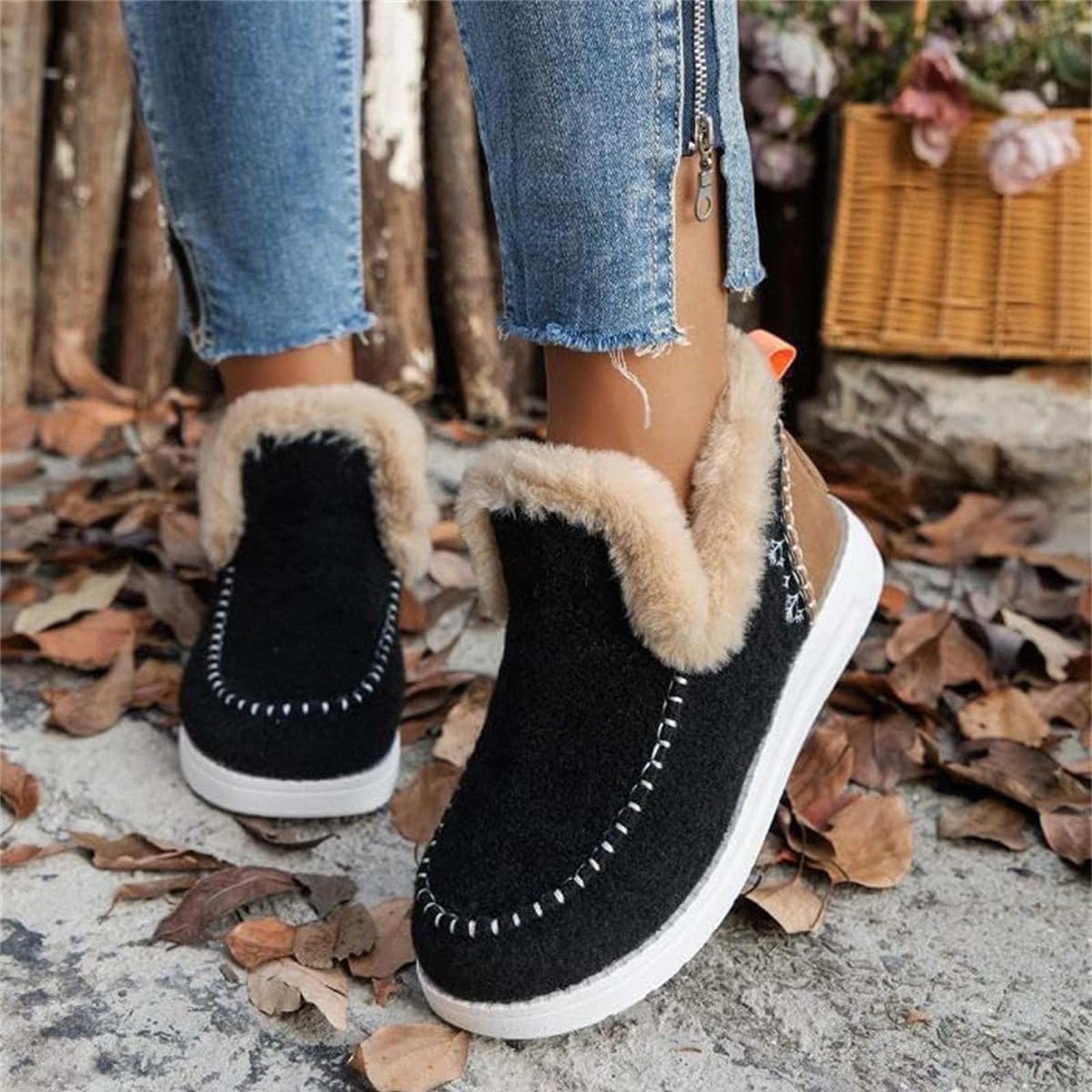 

Men s And Women s Snow Boots Thick Warm Cotton Shoes 42 чорний