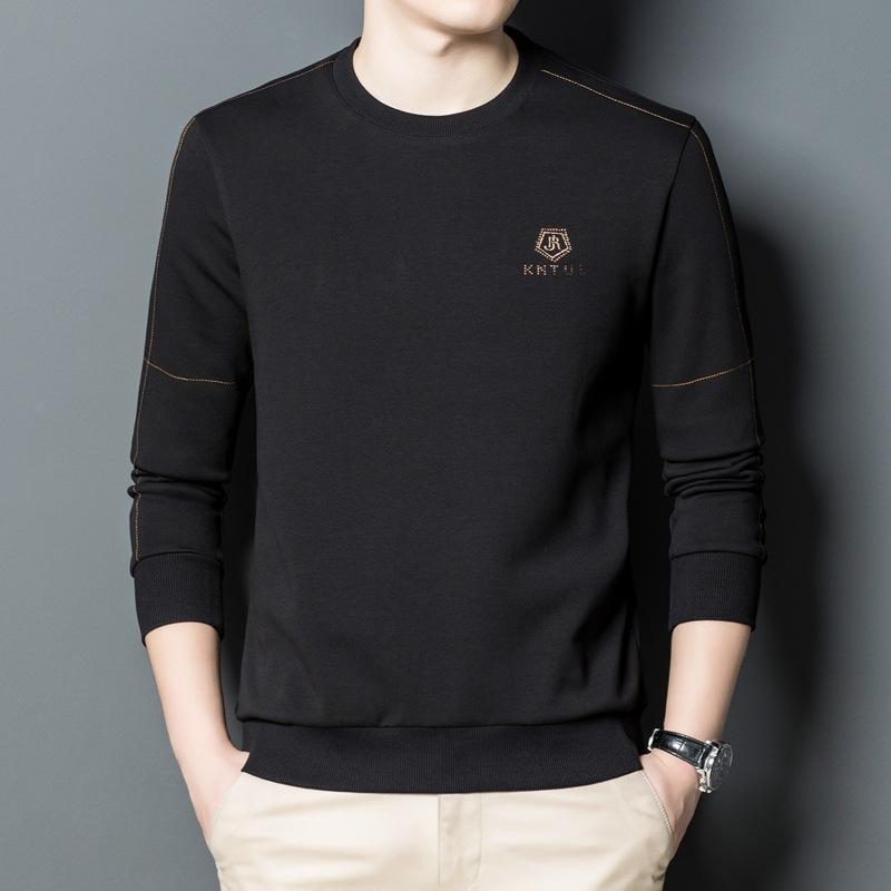 

Новая повседневная толстовка для мужчин, модная корейская футболка с круглым вырезом и длинным рукавом из бархата в качестве основы XXXXL