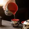 Gold Silver Inlay Tea Cup Chrysanthemum Design Chinese Gongfu Tea Set Personal Master Cup Ceramic Craft Drinking Teacup