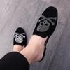 Fashion Half Slippers Breathable Mens Half Shoes Mules Casual Designer Shoes Fashion Loafers Luxury Skull Slippers Leisure Leather Shoes