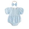 Citgeett Summer Infant Baby Girl Plaid Bodysuit Short Sleeve Jumpsuits Headband Casual Clothes