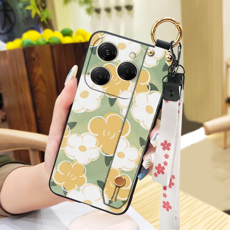 Wristband Anti-dust Phone Case For Tecno Spark20 Pro/KJ6 Anti-knock Soft case Silicone Shockproof Lanyard Wrist Strap