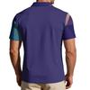 Men's Loose Fit Casual Polo Shirt Short Sleeve Printed Flag Graphic Button Collar Comfortable Summer Top