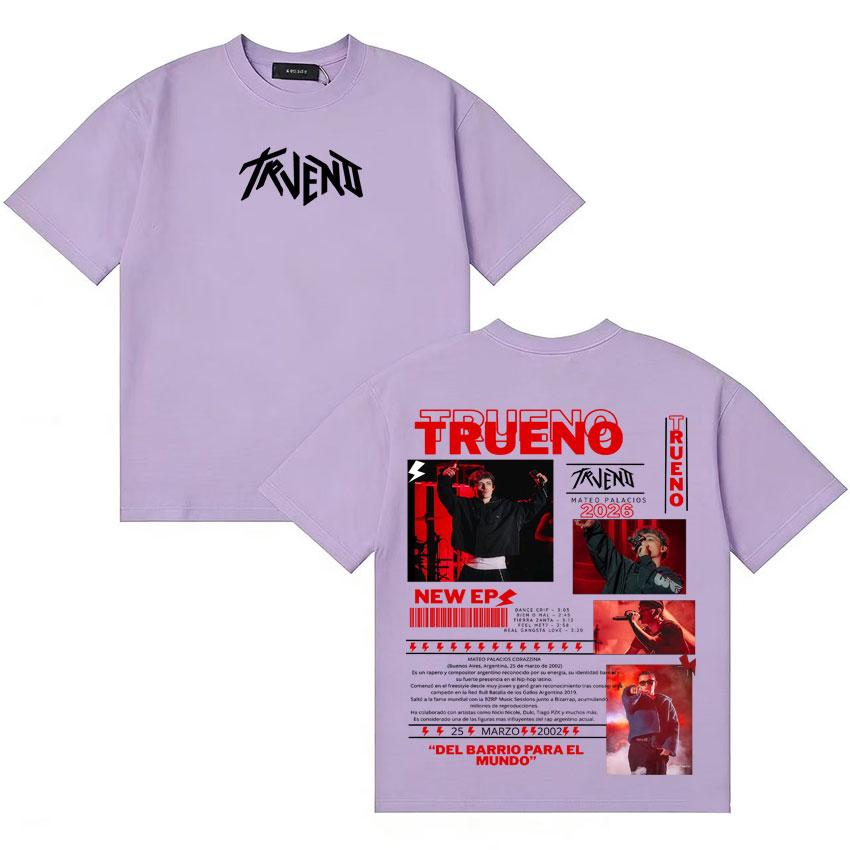 Rapper Trueno 2026 Tour Graphics Tshirt Unisexs Women Clothing Hip Hop Short Sleeve Tee Shirt Cotton Oversized Tshirts Streetwear