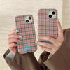 Powder Blue Houndstooth Velvet Phone Case for iPhone 15, iPhone 16, iPhone 17 Pro Max