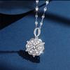 Douyin Live White Gold Snowflake Pendant Necklace - Luxury Floral Design with Diamonds, Perfect Gift for Girlfriend