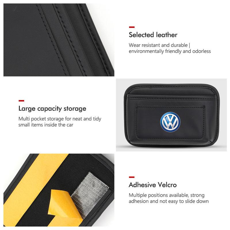 RUN1 For Volkswagen VW Car Storage Pocket Seat Back Side Door Hanging Bag Card Purse Polo Jetta Sagitar Magotan Passat B5 B6 B7 CC
