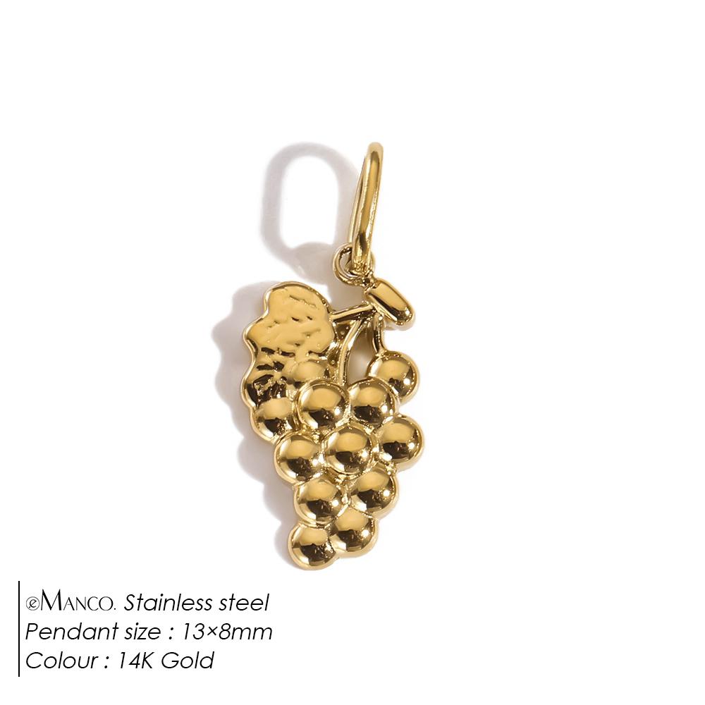 eManco Stainless Steel Charms Bohemian Style Fruit Elements Strawberry, Pineapple, Cherry Summer Trendy Jewelry Pendant