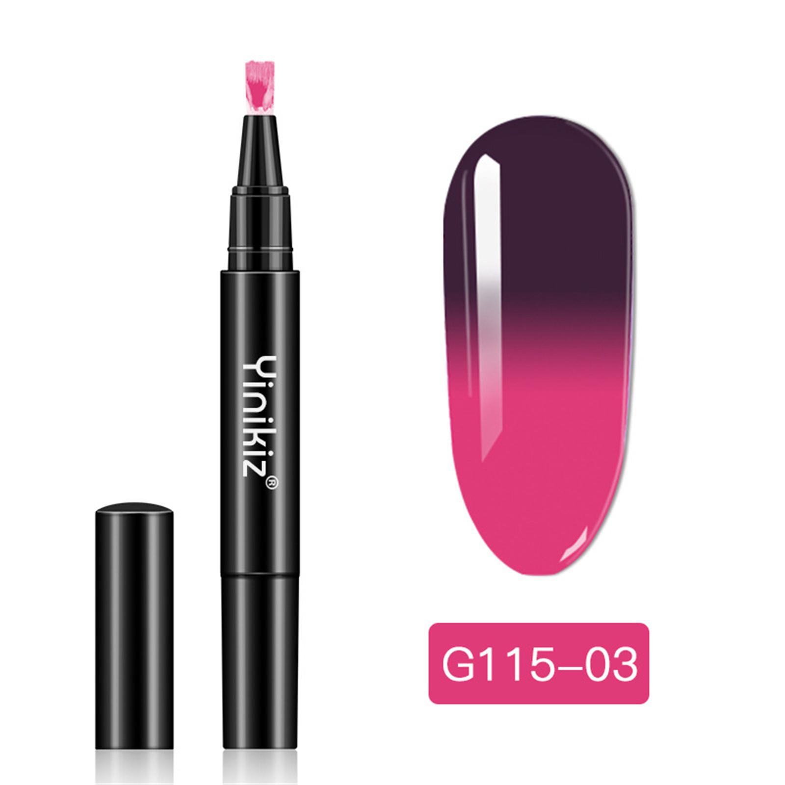 

Nail Polish Pen Gel Polish Gradient Effect Temperature Sensitive Nail Art Tool Easy Application Precise Brush Tip Portable Design