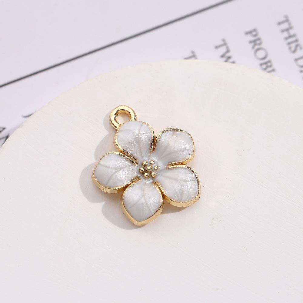Alloy Dripping Cherry Blossom Five-Petal Diy Jewelry Accessories, Necklace Small Pendant, Hair Accessories, Bracelet Material