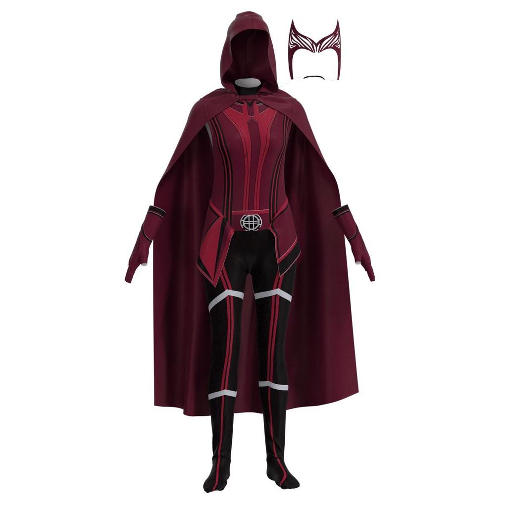Marvelous Scarlett Witch Role Play Costume For Adult Children Jumpsuit Headdress And Cloak Included