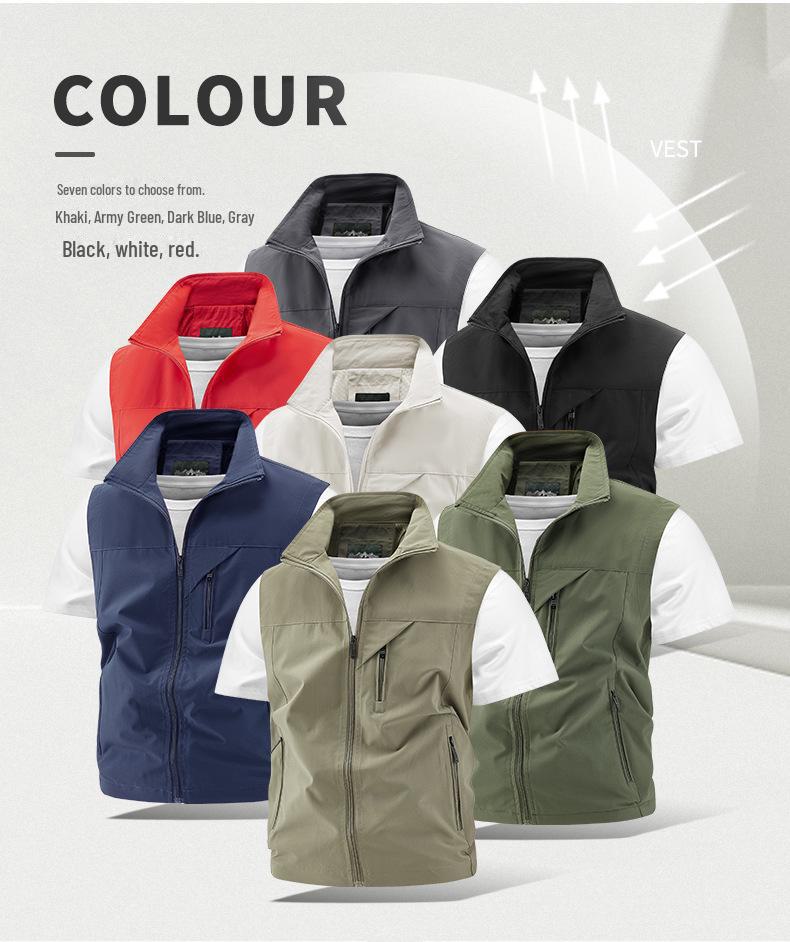 Herren Atmungsaktive Sommer Outdoor Arbeitskleidung und Angelweste mit Mehreren Taschen
