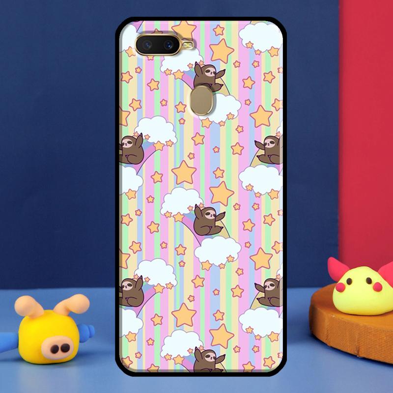 Baby Sloth Case For Oppo A16 A76 A96 A58 A78 A98 A5 A9 A91 A15 A17 A77 A52 A72 A74 A94 A54S A57S Cover
