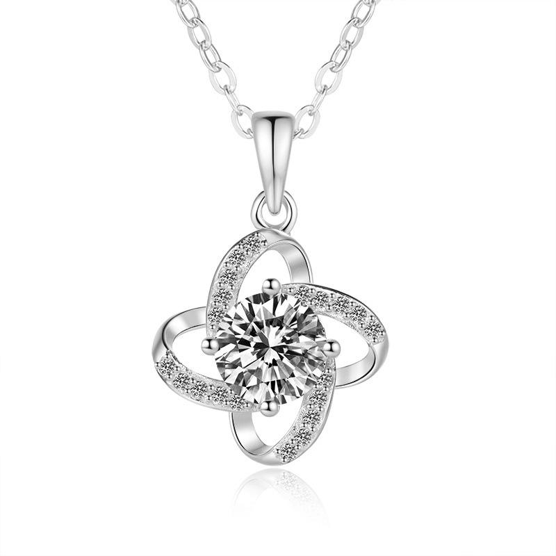 S925 Sterling Silver Necklace Women's Fashion Temperament Versatile Clover Windmill Pendant Premium Clavicle Chain 2026