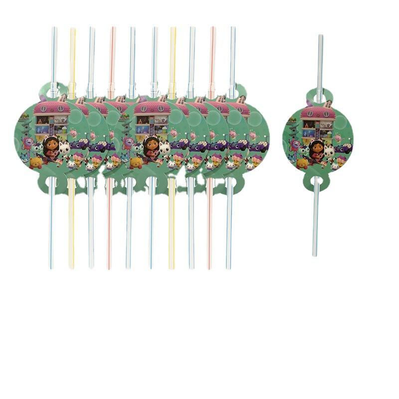 Factory Direct Gaby Doll House Theme Party Decoration Set Paper Plate Paper Tissue Paper Cup Pe Tablecloth Banner Balloon