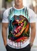 New 3D Printing Snake Graphic T Shirts For Men Summer Short Sleeve Round Neck Casual Tee Tops Mens Hip Hop T-Shirt Streetwear
