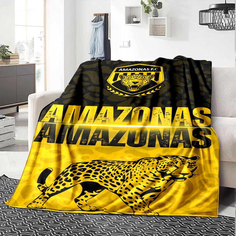 AMAZONAS FC Logo Print Flannel Blanket High Quality Warm Comfortable Cover for All Seasons Perfect for Gifts Home Decor