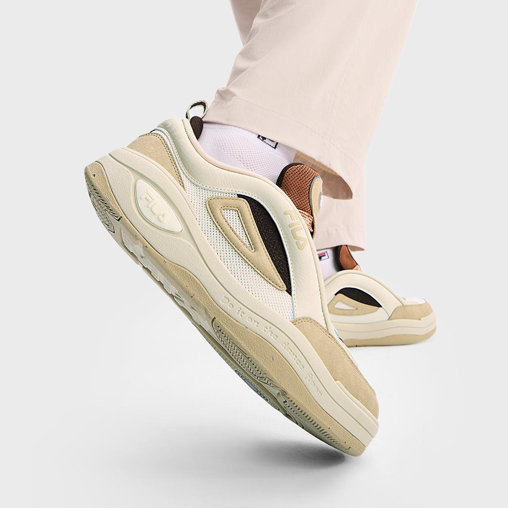 FILA Mix 2 Minimalist Fashion Low-Top Sneakers Men Sneakers Snow-White Terracotta-Orange F12M432202FSB