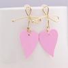 Pink Color Dangle Earrings for Women Korean Fashion Flower Long Hanging Earrings Butterfly Heart Pendants Twist Drop Earrings
