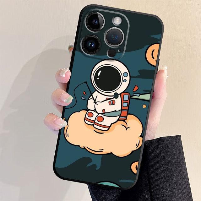 

Черный мягкий противоударный чехол для Samsung Galaxy M23 M31 M33 M51 M52 M22 M30s M12 M32 5g M13 M31 Prime Cute Star Astronaut Cover for Samsung M11