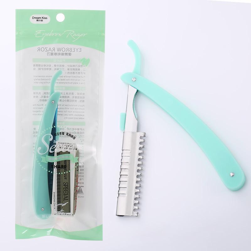 

Складной нож для стрижки бровей из нержавеющей стали, острый и сменный, в комплект входит 10 лезвий для стрижки бровей.