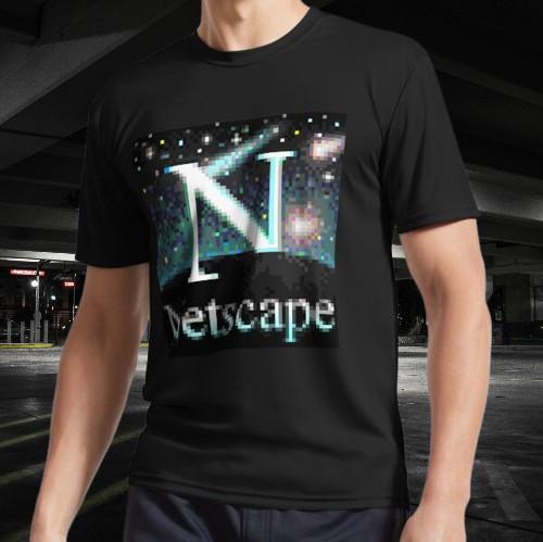 Netscape logo classic t shirt Active T-Shirt Funny Size Mode American T-shirt S разноцветный