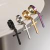 Unisex Women Stainless Steel Non-Piercing Earring Cross Clip Earring Fashion Jewelry Men Ear Cuff