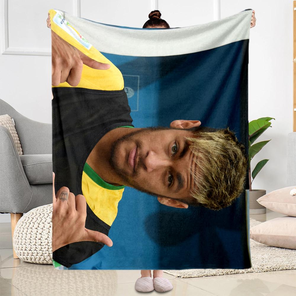 Neymar's Yellow Green Gesture Blanket Soft & Cozy Suitable for Seaside Office Chair for All Occasions Modern Gift for Travel Home Birthdays