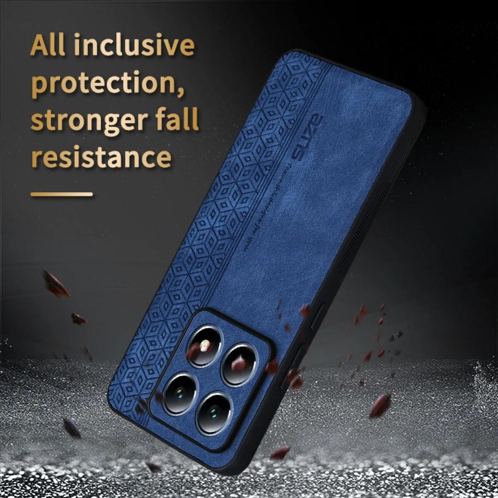 Luxury Sheepskin Leather Case for Xiaomi 14T Pro Poco C75 14C 4G Silicone Protect Shockproof Cover for Xiaomi 14T 14R 5G Funda