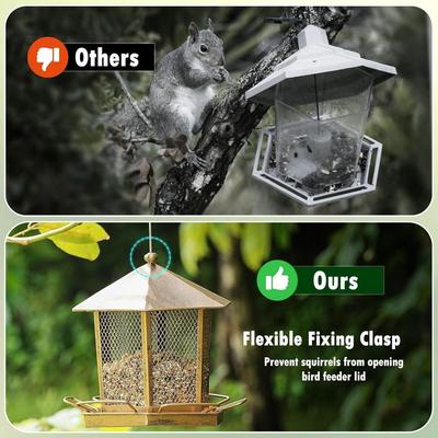 Großer Garten-Vogelfutterspender Eisen Eichhörnchen-sicher Vogel-Futterstation Hängend Robust Papageien-Futterstation Veranda