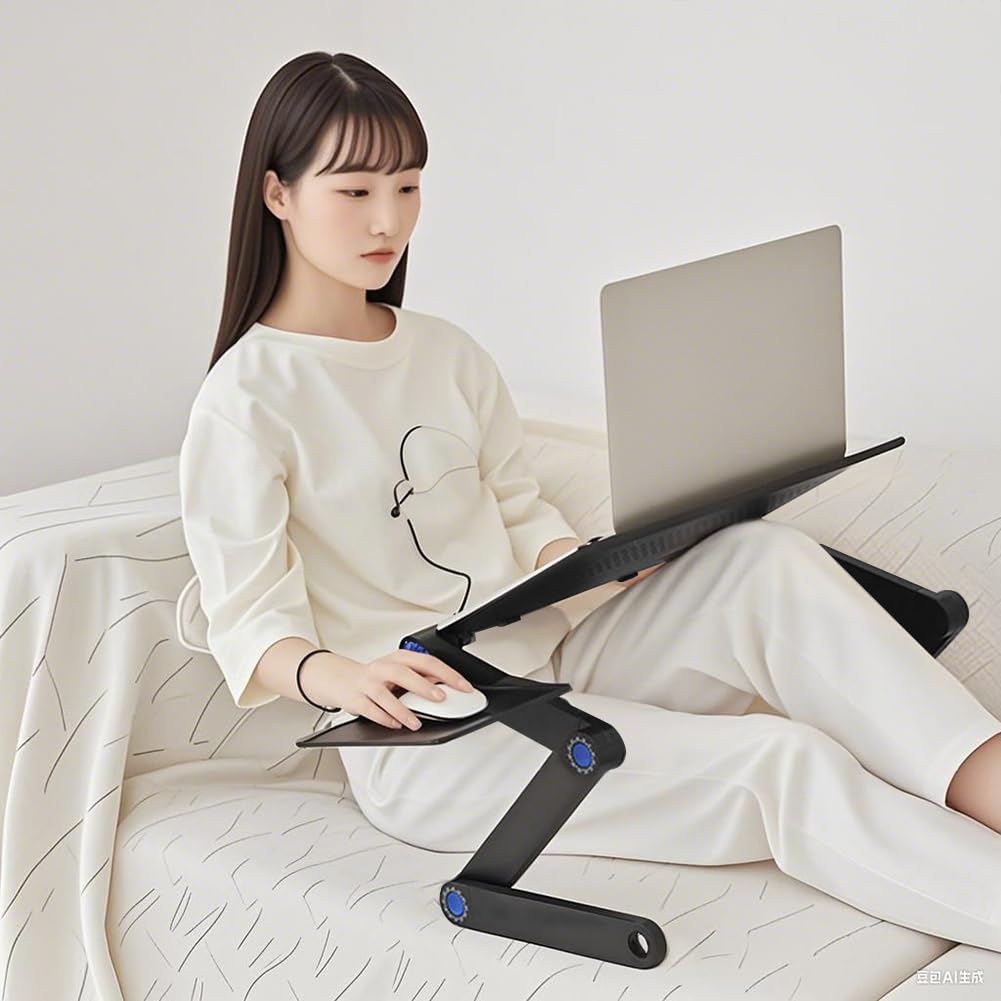Laptop PC Computer Desk Height Posture with Mouse Adjustable Aluminum Stand, Stand, Stand, Adjustable, Adjustment, Foldable, Pad, Angle,