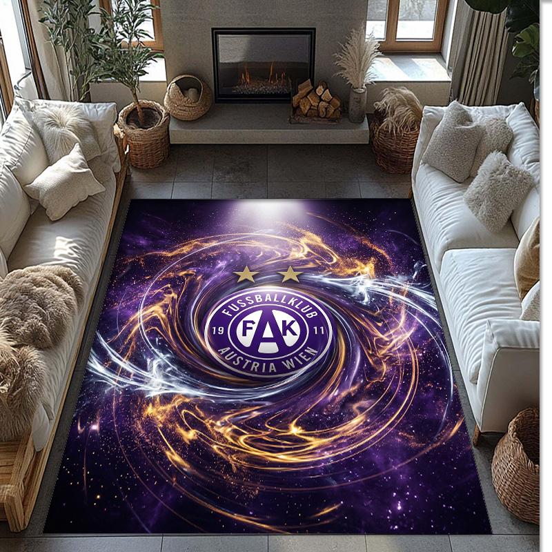 Austria Wien FC Soccer Football Pattern Soft Area Rug Non Slip Indoor Floor Carpet Sports Decor Mat for Bedroom