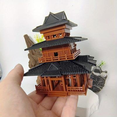 1Pc Ancient Style Architectural Ornaments Micro Landscape Aquascape Wigwam Fish Tank Desktop Decor