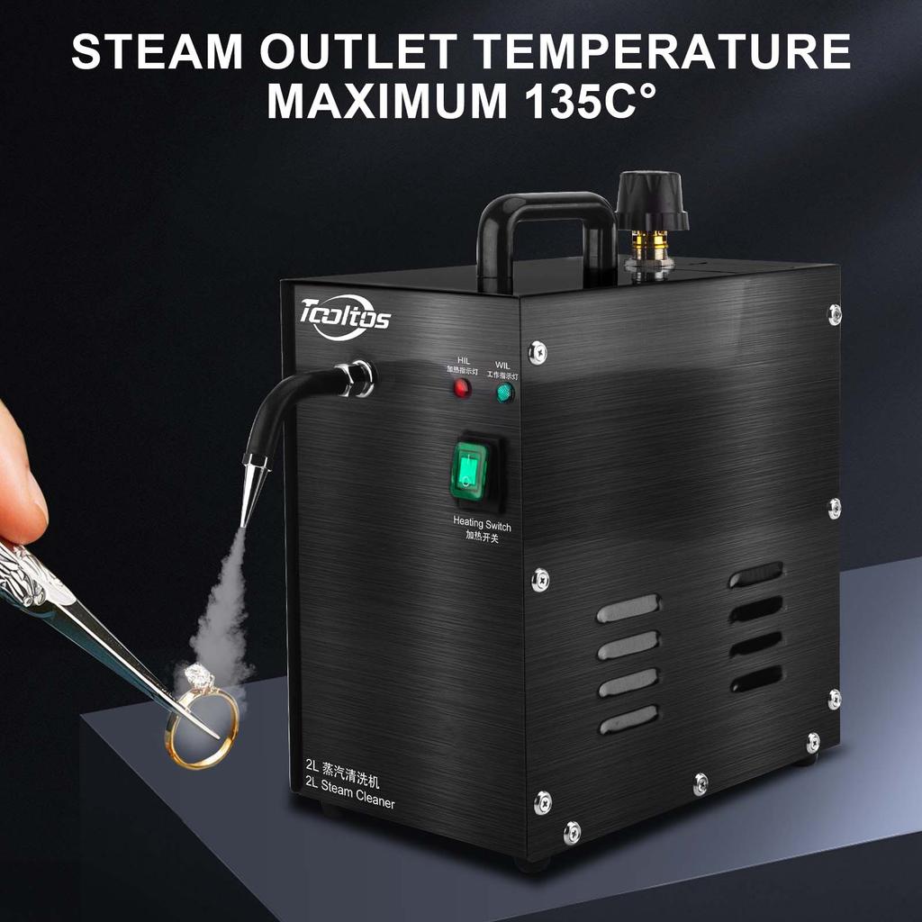 2L Professional Jewelry Steam Cleaner Machine (135°C 275°F) - 8 Min Fast Heating High Pressure Steamer for Gold, Silver & Diamonds