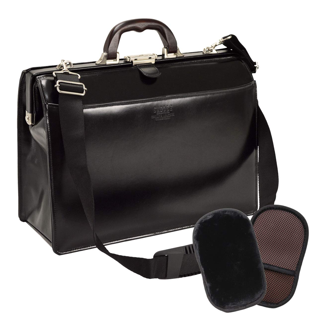 

Toyooka Craftsmanship Domestic Dulles Bag Genuine Leather Mouth Frame Business Bag A4 Original Luxury Shearling Gloves [Hirano Bag] Men s + (Black)