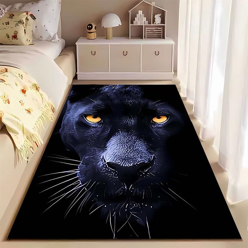 Black Panther Face Design Carpet suitable as a non-slip mat for the living room or bedroom sofa