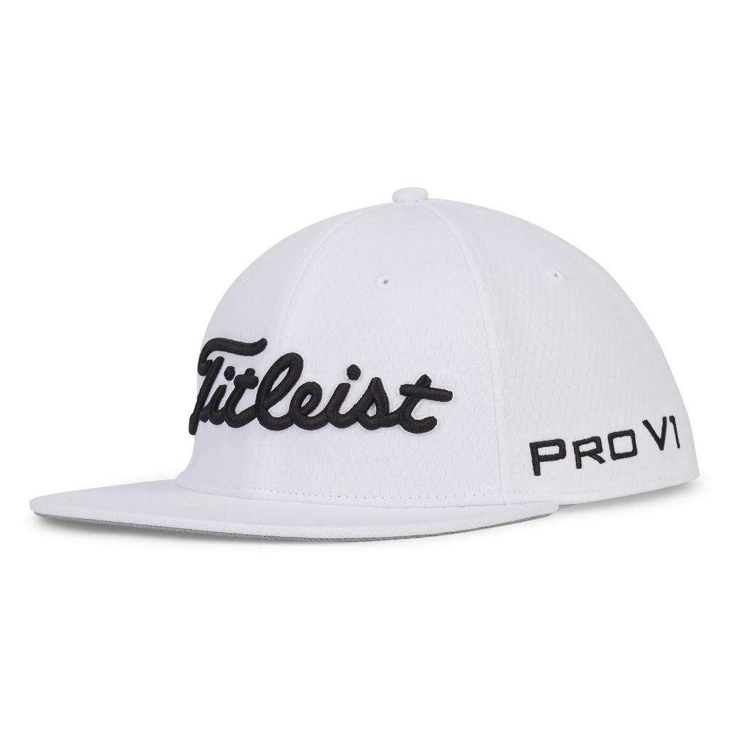 Titleist Tour Elite Flat Bill Cap, White/Black, TH24ATEFBN2-10
