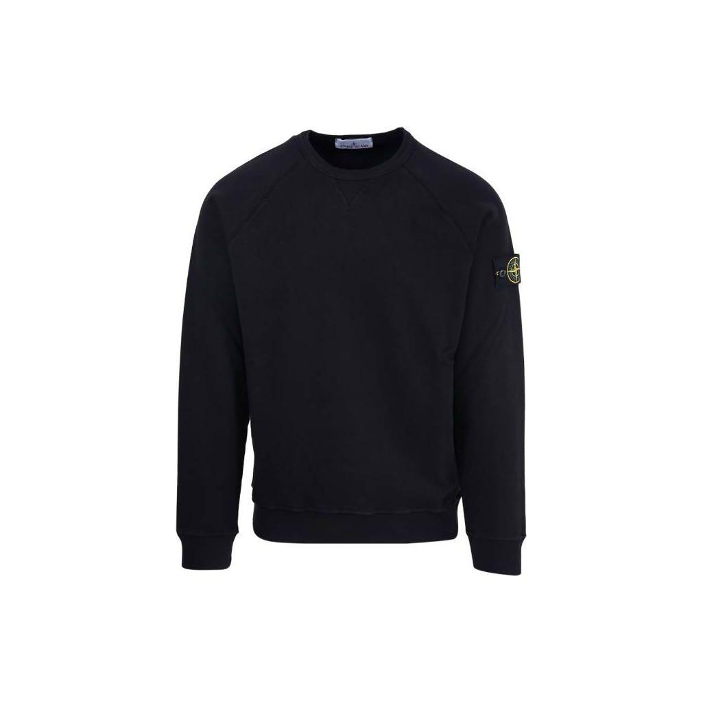 

Stone Island Ss23 Solid Color Label Crewneck Sweatshirt Men sweatshirt Black 781566360-V0029 XL