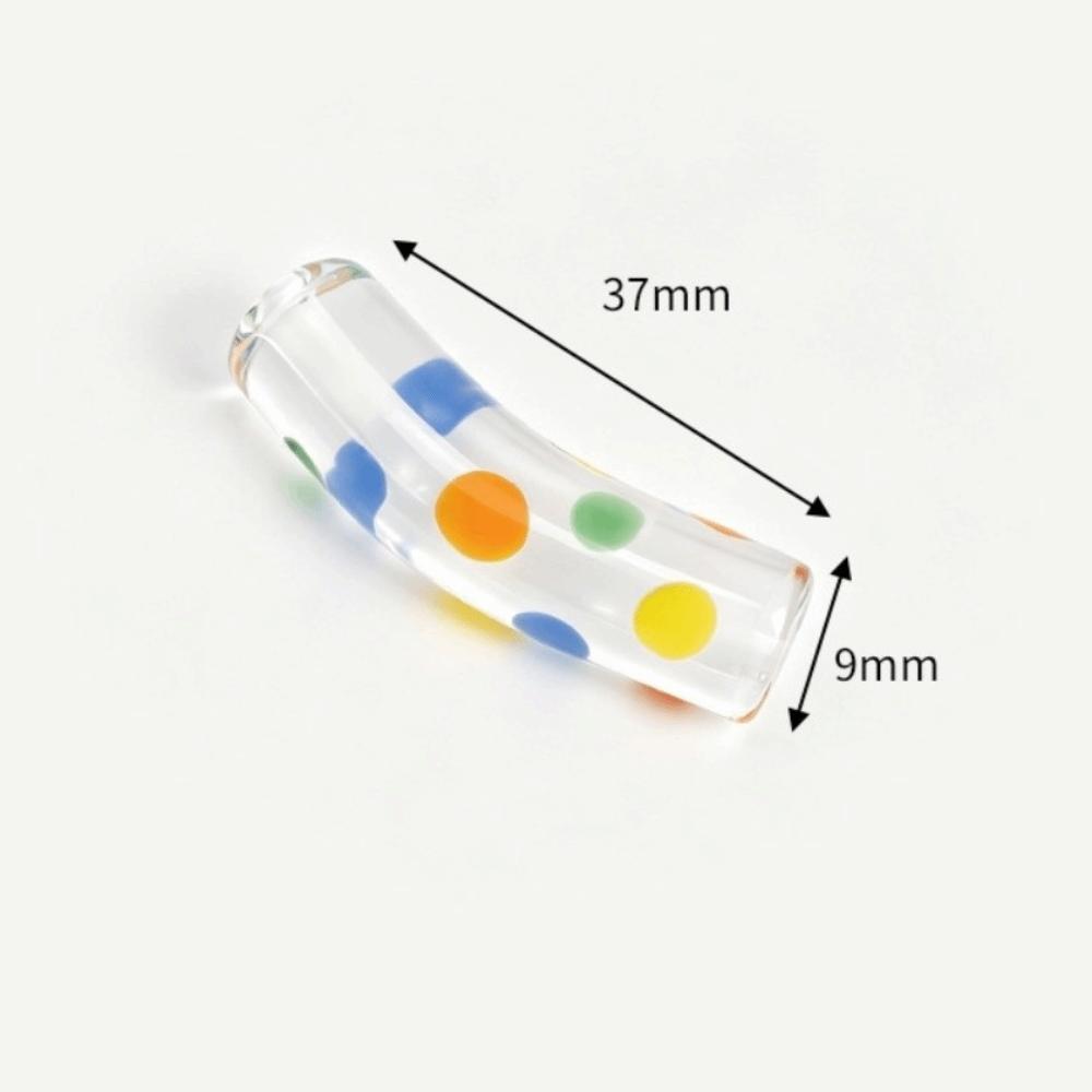With Hole Curved Glass Beads 37 Styles Polka Dot Beads Lampwork Beads for 20pcs Diy Jewelry Making