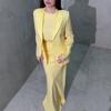Spring and Autumn New European, American Amazon Cross-border Long-sleeved Suit Waist Top Half-length Skirt Set