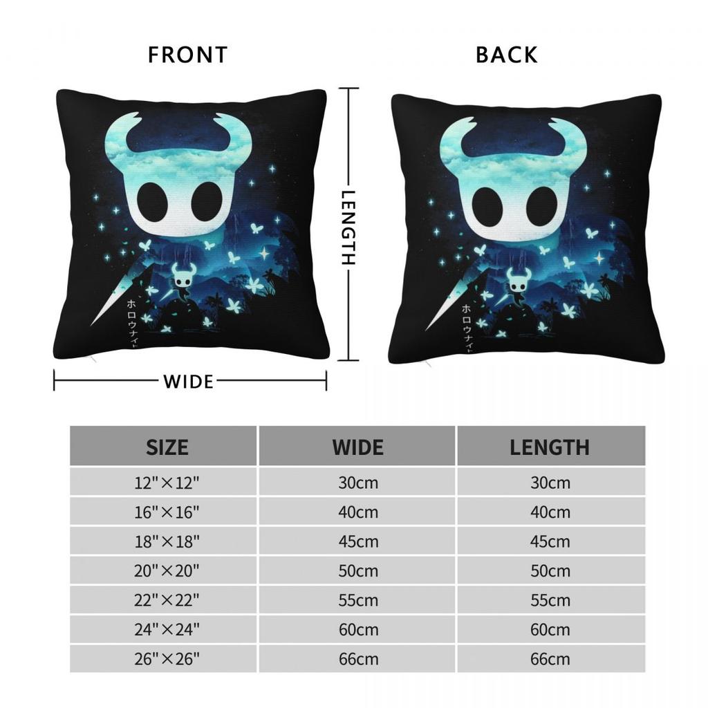Hollow Knight Silksong Kissenbezug Bedruckter Polyester Kissenbezug Geschenk Überwurf Kissenbezug Wohnzimmer Reißverschluss 40*40cm