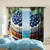 2 Pcs   Versatile Polyester Transparent Curtains for Home Decoration Blueberry Cake for Use In Bedrooms and Living Rooms